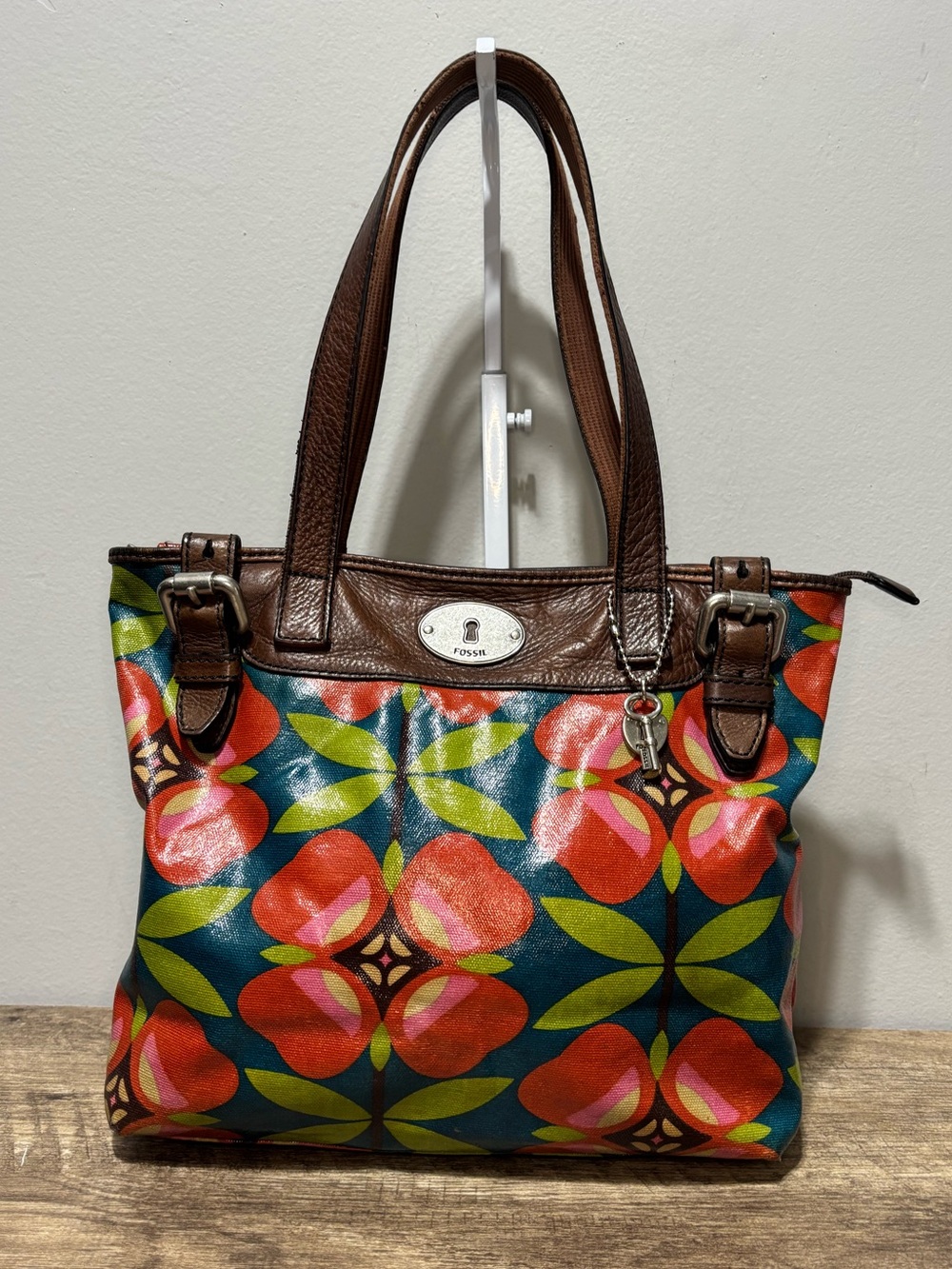Fossil Key-Per Coated Canvas Bag